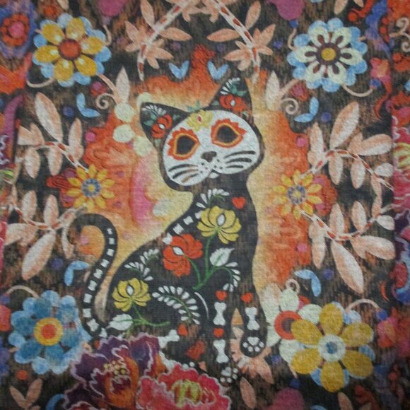 Energe NEW top colorful cat print, 3/4 sleeves lightweight & stretchy size 2x - Picture 8 of 8